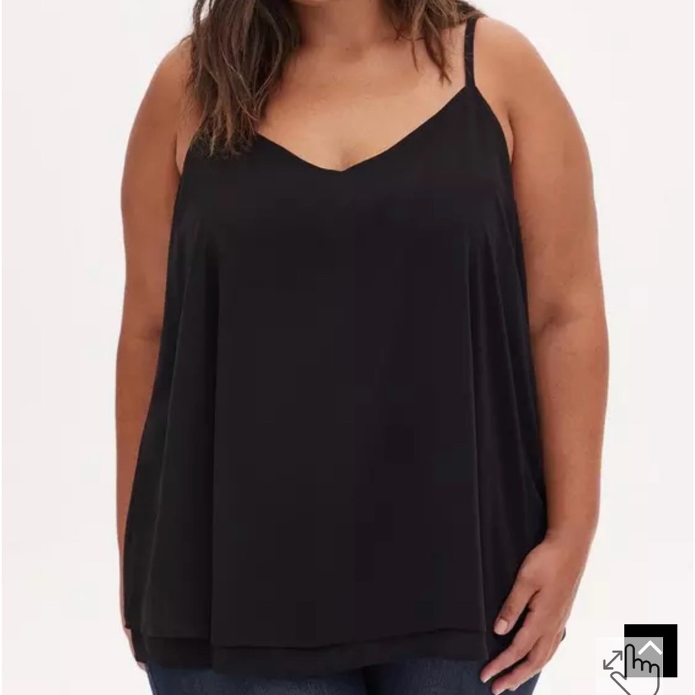 NWOT Torrid Sophie Black Chiffon Cami